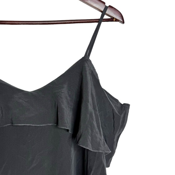 Chaser Faded Black Off The Shoulder Ruffle Detail Faded Black Retro Top Medium M - Picture 12 of 16